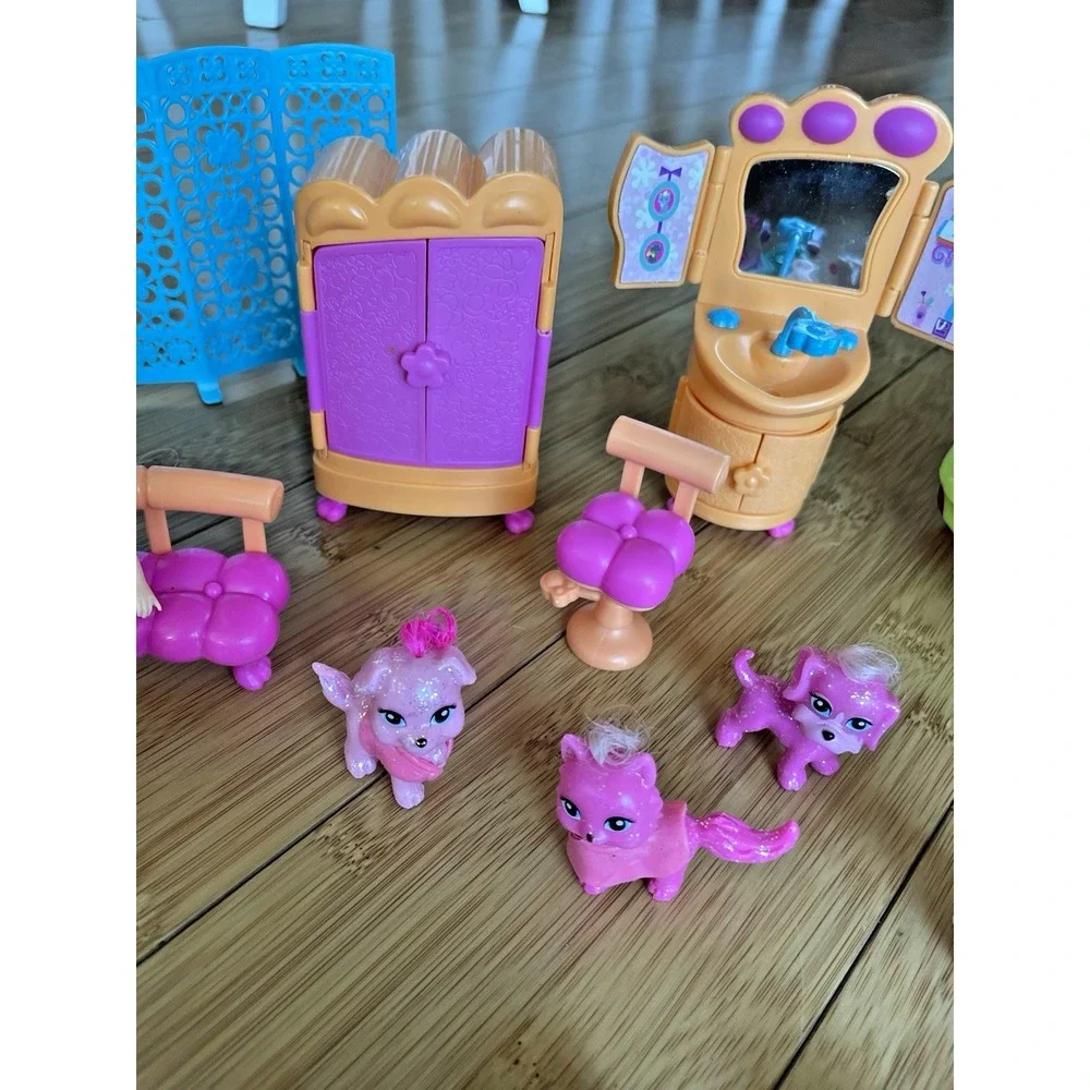Mixed Lot 40 Pcs Polly Pocket Glitz And Glam Pet Spa Furniture Friends Pets‎ Car